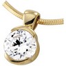 14KY Half Bezel Round Pendant | CZ 5.25 mm | SKU: CZ-64407-525