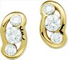 CZ 3 Stone Earrings