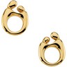 Mother and Child Post Earrings with Earring Backs 13.5 x 10mm Ref 478609