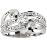 Created Moissanite and Diamond Ring .38 Carat .25 CTW Ref 725094