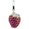 Genuine Pink Sapphire and Diamond Strawberry Charm Ref 173136