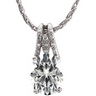 Created Moissanite and Diamond Pendant 10 x 8mm .08 CTW Ref 315932