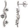 Moissanite and Diamond Earrings 1.88 CTW .1 CTW Ref 652710