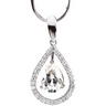 Created Moissanite and Diamond Necklace 10 x 7mm Ref 628956