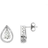 Created Moissanite and Diamond Earrings 7 x 5mm .33 CTW Ref 202225