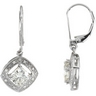 Created Moissanite and Diamond Earrings 6mm .08 CTW Ref 814814