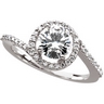 Created Moissanite and Diamond Ring 7mm .2 Carat Ref 850260