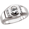 Moissanite and Diamond Mens Ring .13 CTW Ref 293308