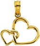 Childrens Double Heart Pendant 10.5 x 13.5mm Ref 272534