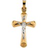 Two Tone Hollow Crucifix Pendant 22 x 15mm Ref 440770