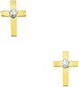 Diamond Cross Earrings 10 x 6mm Ref 523410