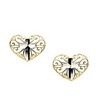 Two Tone Cross Heart Earrings 7 x 9.25mm Ref 242871