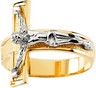 Two Tone Gents Crucifix Ring Ref 368685