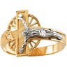 Two Tone Gents Crucifix Ring Ref 812434