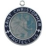 Blue Enamel St. Christopher Medal 24.5mm Ref 264938
