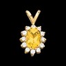 Citrine and Nine Stone Diamond Cluster Pendant .25 CTW Ref 507149