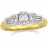 Diamond Engagement Ring with Baguette and Oval Diamonds .9 CTW Ref 884030