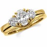 Engagement Ring with 7 x 5mm Oval Cut Emerald Center .5 CTW Ref 677749