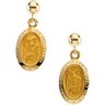 St. Christopher Ball Dangle Earrings 12 x 9mm Ref 709965