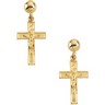 Crucifix Ball Dangle Earrings 14 x 9mm Ref 632772