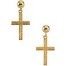 Cross with Heart Ball Dangle Earrings 13 x 10mm Ref 286564