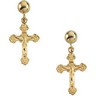 Crucifix Ball Dangle Earrings 13 x 9mm Ref 610655