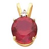 14K Gold Round 4-Prong Wire Basket Pendant with Accent 1-3 pttw diamond | SKU: 1851