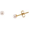 Cultured Pearl Earrings 4mm Pearls Push On Twist Off Safety Backs Ref 794751