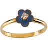 Enamel Floral Ring with Cubic Zirconia 2mm CZ Ref 855197