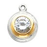 Two Tone Round Swarovski Solitaire Bezel Dangles 4mm Ref 172285