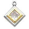 Two Tone Swarovski Princess Solitaire Bezel Dangles Ref 858025