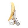 Two Tone Pendant with Pearl and Diamond | 26 x 14.25 mm | SKU: 21685