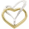 Two Tone Double Heart Chain Slide | 20.75 x 20 mm | SKU: 22303