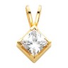 Square Princess Center Solitaire Pendant with V Ends Ref 366503