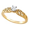 Heart Motif Cathedral Engagement Ring with Matching Band Ref 345037