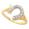 Western Style Ladies Horseshoe Ring 10.5 x 9.5mm wide .19 CTW Ref 384408