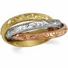 Tri Color 3mm Hand Engraved 3 Band Rolling Ring Ref 878332
