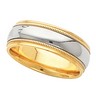 Platinum and 18K Gold Comfort Fit Design Band 6mm Width Ref 127369