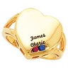 Birthstone Laser Engraved Heart Ring for Mother Holds up to 4 stones Ref 809330