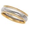 6mm Two Tone Comfort Fit Milgrain Band Ref 482386