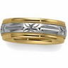 Platinum and 18K Gold Design Band 6mm Width Ref 404611