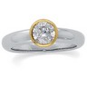 Platinum and 18KY Round Diamond Solitaire Engagement Ring .33 Carat Ref 261357