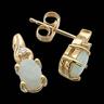 Opal Cabochon and Diamond Earrings 6 x 4mm .03 Ct. TW Ref 851784