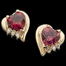 Rhodolite Garnet and Diamond Earrings 6 x 6mm .05 Ct. TW Ref 442284