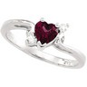 Rhodolite Garnet 5 x 5mm and Diamond Ring .04 CTW Ref 499930