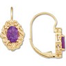 Amethyst Lever Back Earrings | 7 x 5 mm | SKU: 61106