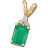 Chatham Created Emerald and Diamond Pendant 7 x 5mm Ref 435697