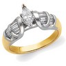 Diamond Semi Set Engagement Ring .5 CTW Baguette Side Diamonds Ref 967138