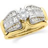 Two Tone Diamond Semi Set Engagement Ring 1 CTW Ref 487076