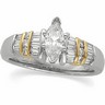 Two Tone Diamond Semi Set Engagement Ring .5 CTW Ref 294586